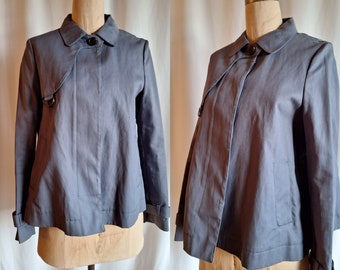 Jigsaw steel gray cropped jacket heavy cotton UK size 12 medium