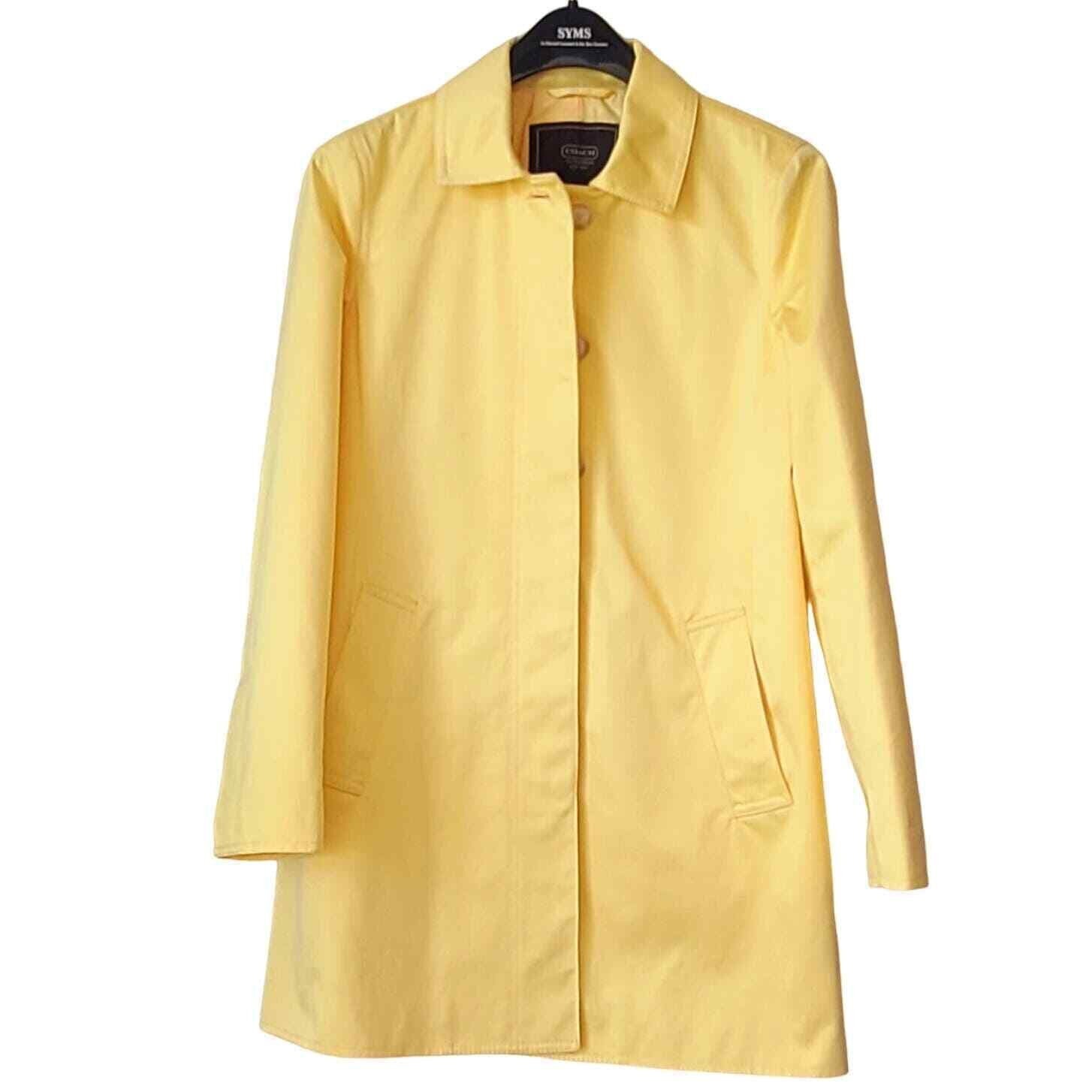 Coach Baumwolle gefütterter Regenmantel Trenchcoat Kanariengelb klein