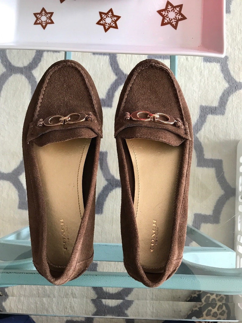 coach suede loafers