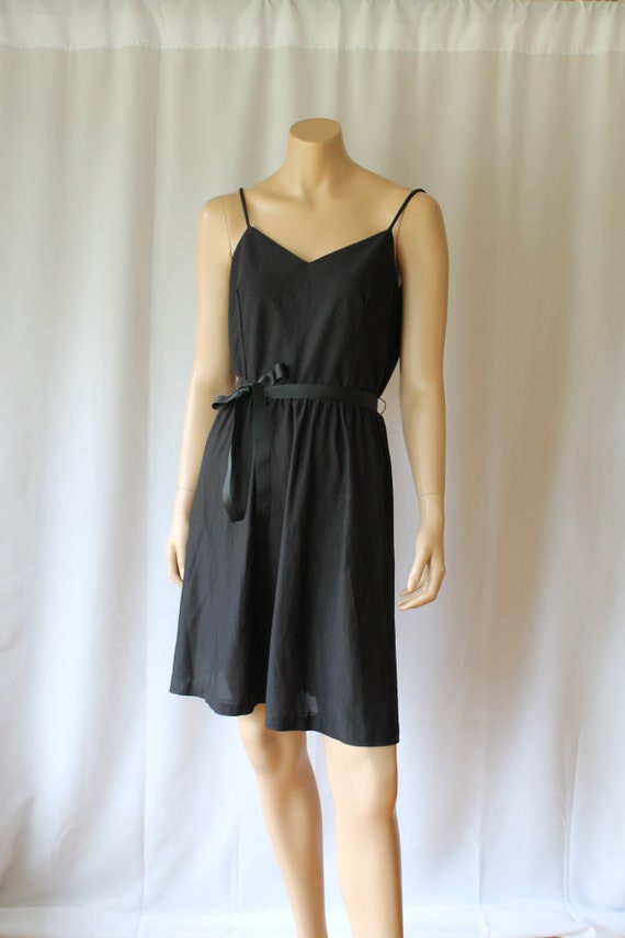 simple black slip dress