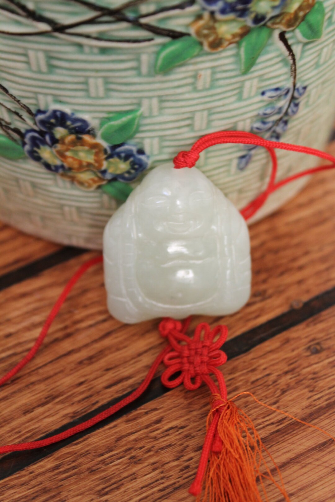 Colgante de jade verde tallado, jadeíta genuina tipo A