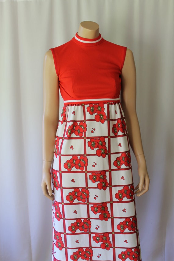 60s Mod Poppies Op Art Peter Max xs Graphic Knit … - image 2