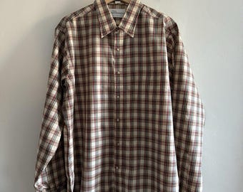 Vintage jaren 1960 The Storekeeper Newport Beach CA geruit overhemd met lange mouwen