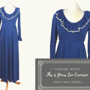 Jaren 70 Gunne Sax-stijl prairie cottagecore This is Yours San Francisco maxi-jurk maat 4