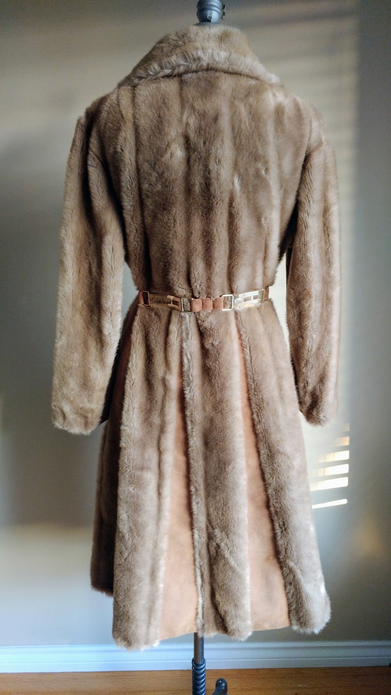 60s Mod Tissavel Faux Fur Coat With Suede 44 Inch Bust 60s - Etsy