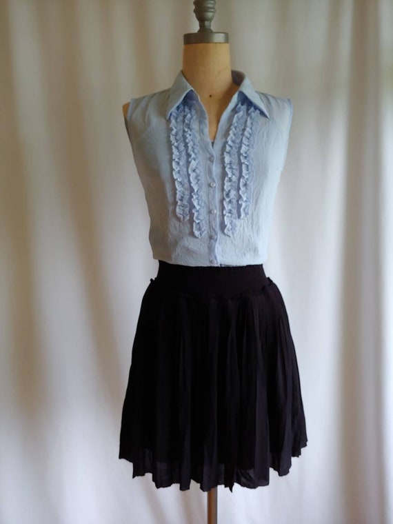 Black mini skirt elastic waist hotsell