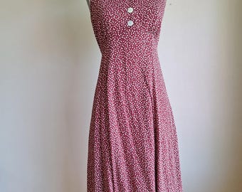 90s chintz floral ditzy rayon maxi dress cottagecore tea dress fairy grunge US size 4 small