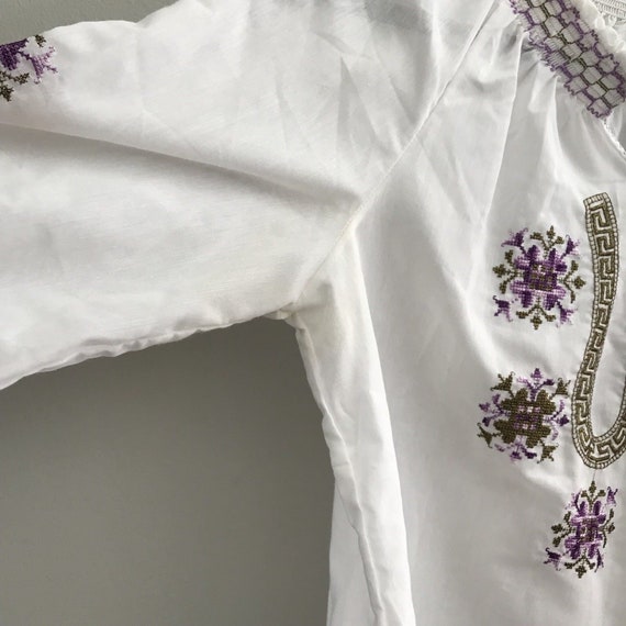 70s Greek Peasant Blouse Hungarian Hippie Bohemia… - image 3