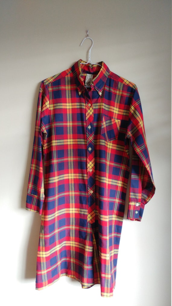 60s Romper, Mod Tartan Romper, Plaid Jumpsuit, Cot
