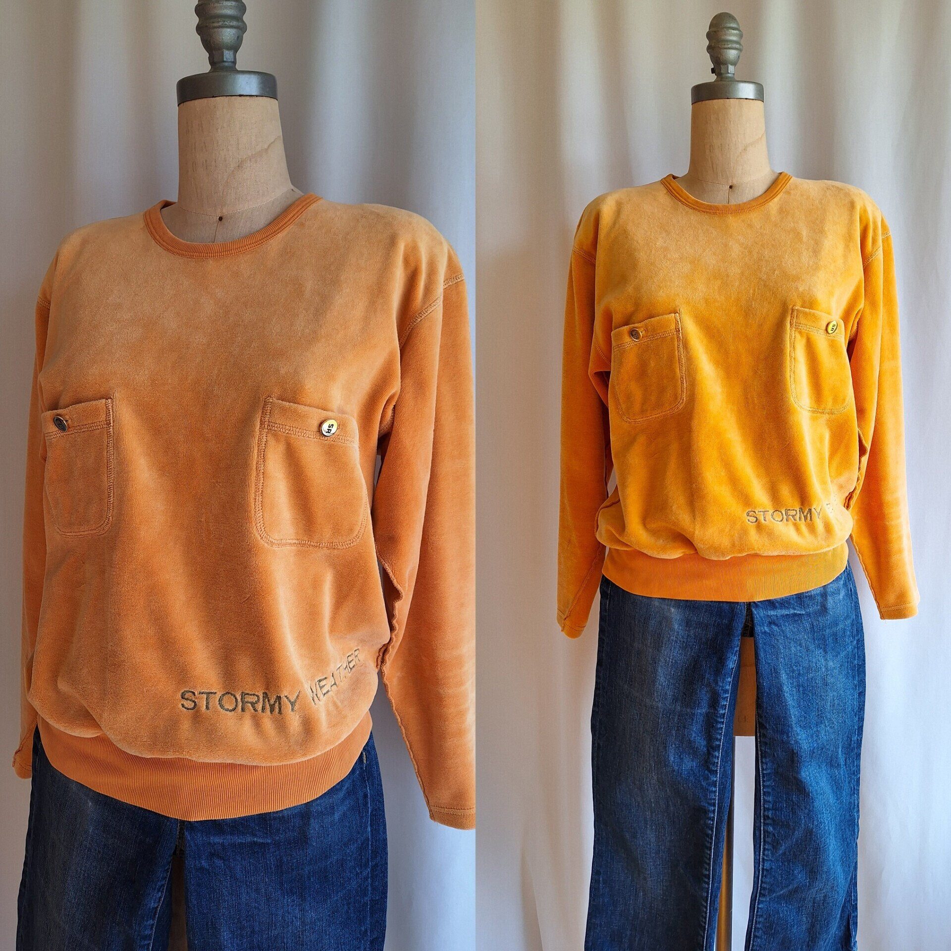 90s Vintage Sonia Rykiel Velour STORMY WEATHER Detail Mango