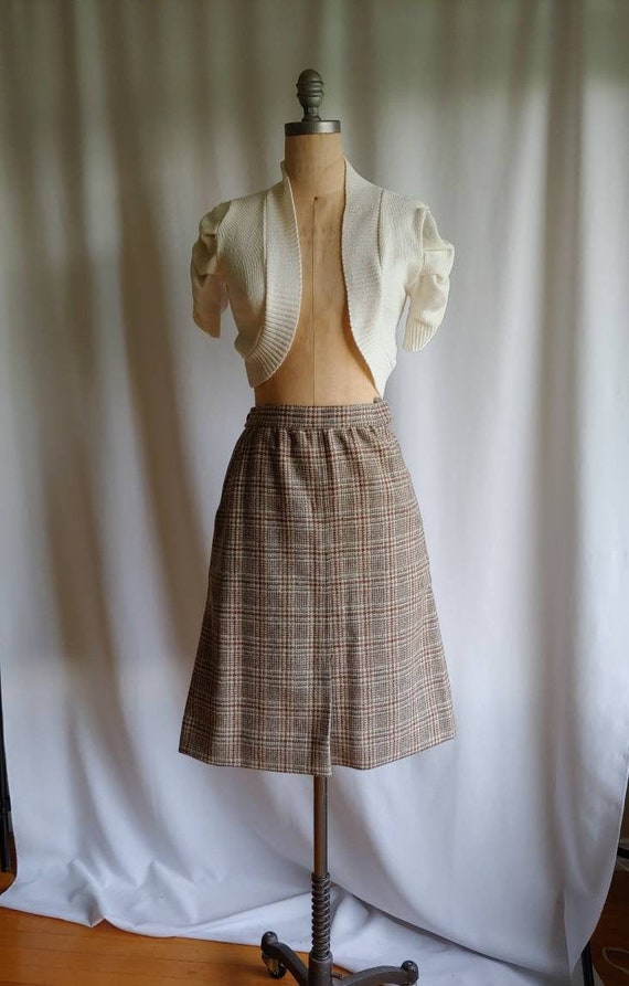 The Villager wool skirt 70s plaid pockets xs