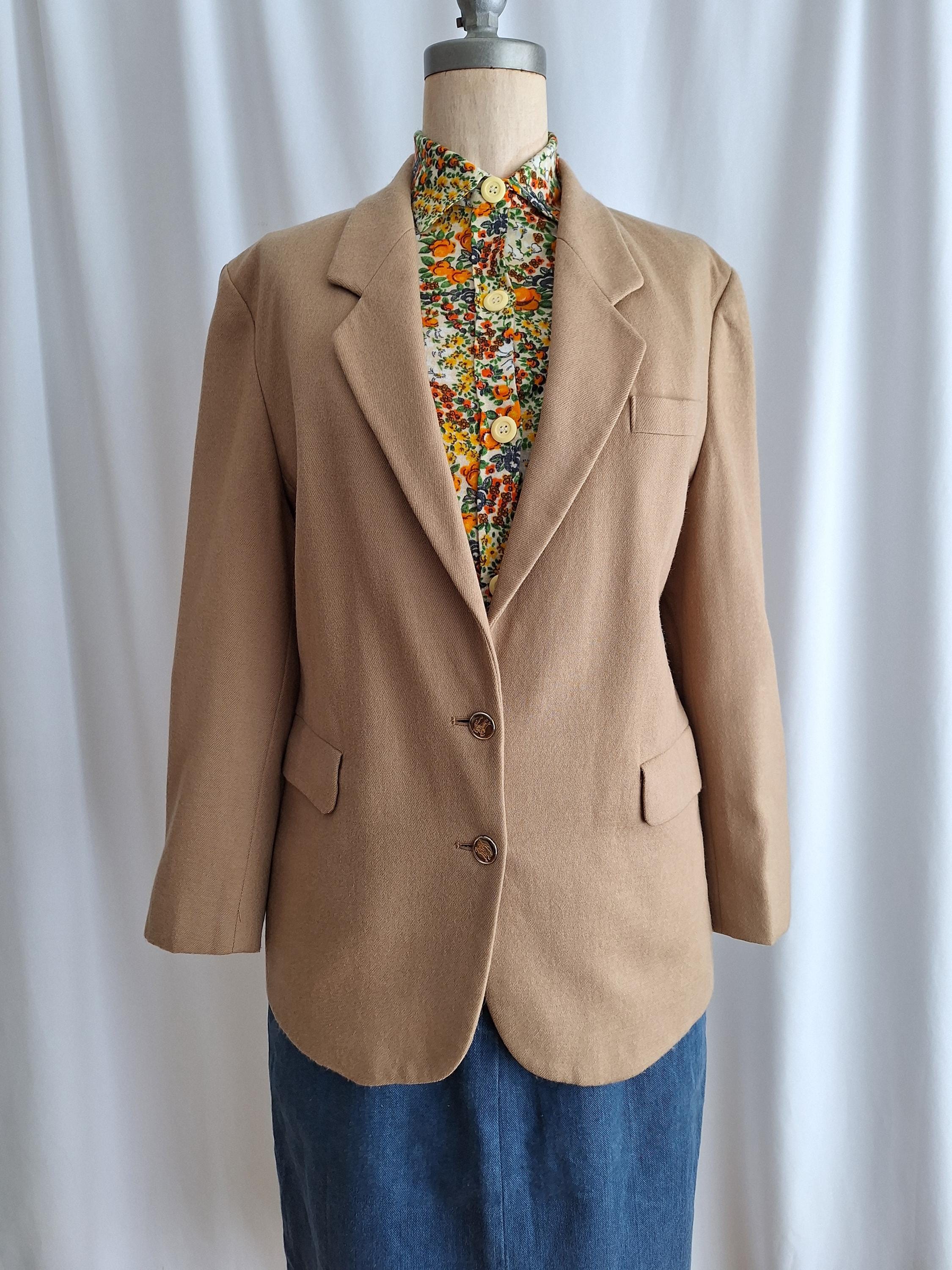90s Burberry Wool Camel Blazer Jacket Medium Large - Etsy Finland