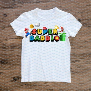 Super Dad Gamer PNG | Vatertag digitaler Download | Videospiel Papa Printable | Mario-inspiriertes Design für Sublimation & Geschenke
