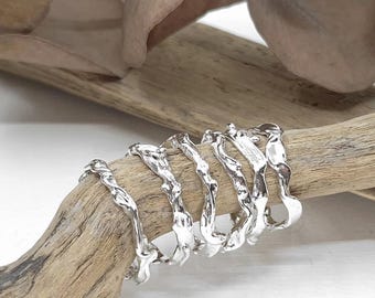 Organischer Silberring - Handgemacht aus Argentium Silber