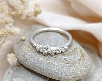 Sterling Silver Granulation Ring, Ocean Inspired Ring, Granulation Ring, Bubble Ring, Organic Ring, Barnacle Ring, Unique, Size P, Size M1/2