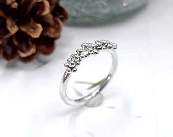 Sterling Silver Ring, Dainty Silver Ring, Granulation Ring, Bubble Ring, Eco friendly, Stackable Ring, Eco Silver Ring, Unique Ring