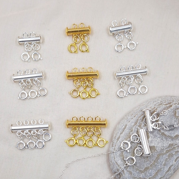 JEYORZY 3-teiliger Halsketten-Verschluss – Magnetisch, Für Layering, Mehrreihige Armbänder & DIY-Schmuck, Silber