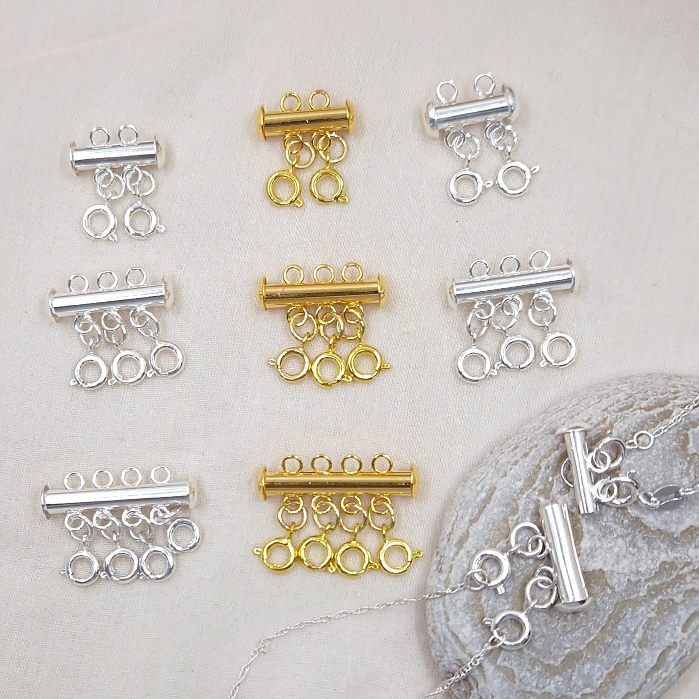 Multi Strand Chain Detangler Untangle, Layered Necklace Clasp, Layering  Spacer Slide Clasp, 2 Strand, 3 Strand, Silver Plate, Gold Filled 