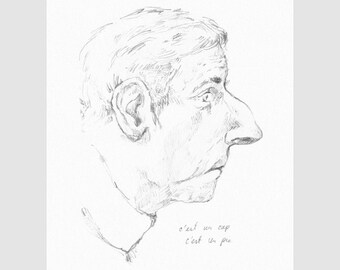 Le pif - Old Man Profile - Signed Fine Art Print