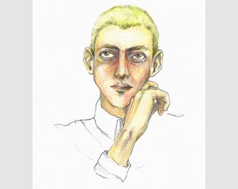 Yellow Portrait - Yellow Man - Signed Fine Art Print