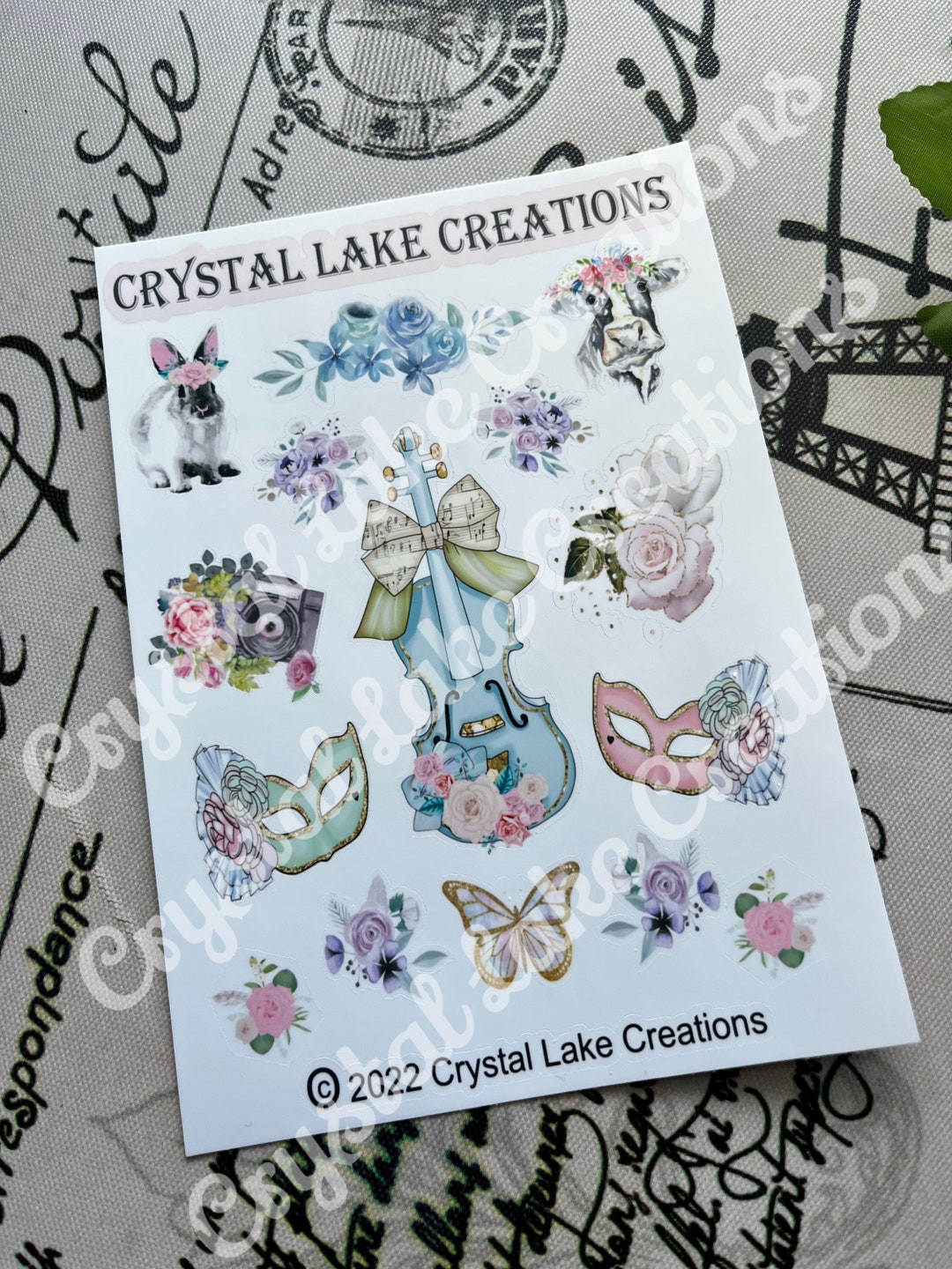 SHABBY CHIC Floral STICKER Sheets - Stationary - Planner - Scrapbooking ...