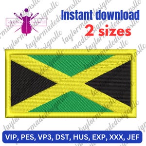 Jamaican Flag Embroidery digital Download || embroidery Jamaican flag