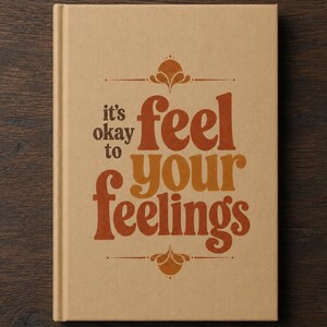 Diario "Está bien sentir tus emociones", cuaderno retro de salud mental, diario de autocuidado, agenda de inspiración vintage, regalo para ella.