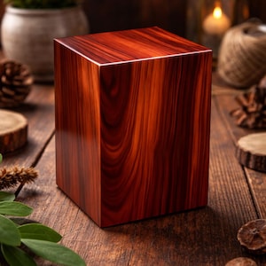 Gepersonaliseerde handgemaakte houten crematie-urn | Herinneringsdoos.