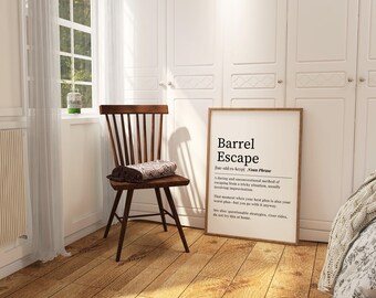 Barrel Escape Definition Print | The Hobbit Inspired Wall Art, Lord of the Rings Inspired Poster, Fantasy Decor, Nerdy Gift, Printable Art