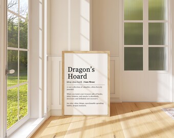 Dragon’s Hoard Definition Print | Fantasy Wall Art, The Hobbit Inspired Poster, Lord of the Rings Inspired Print, Nerdy Art, Digital Print