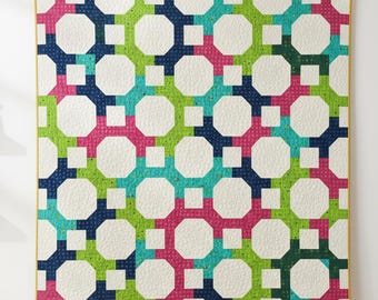 Modern Octagon Geometric Quilt Pattern | Quick and Easy | Instant Download Beginner friendly PDF