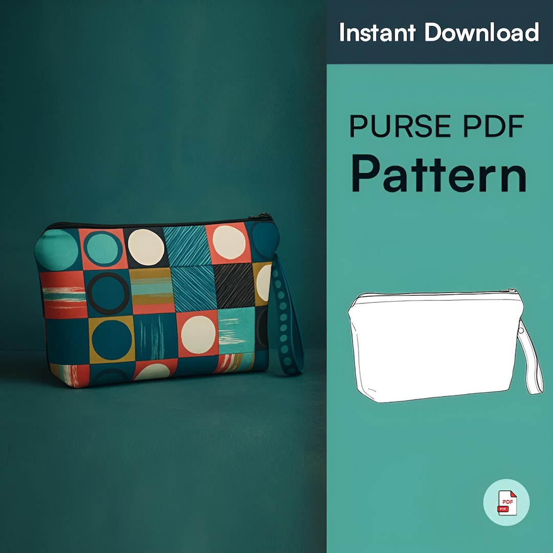 Quilted Makeup Bag Sewing Pattern, Pieced Pouch Tutorial (PDF Pattern ...