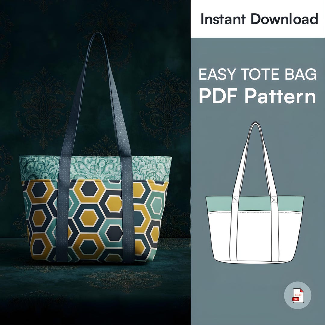 Ruffle Pocket Tote Bag Sewing Pattern | Beginner Friendly (PDF Pattern ...