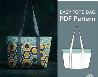 Ruffle Pocket Tote Bag Sewing Pattern | Beginner Friendly (PDF Pattern)