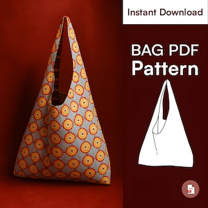 Modello di cucito per borsa Hobo Market / borsa a tracolla morbida (modello PDF)