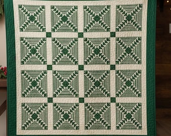 Farmhouse Christmas Quilt Wall Hanging – Pineapple Pattern (Instant Download)