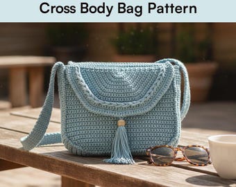 Striped Crochet Crossbody Bag Pattern | DIY Purse (Instant Download)