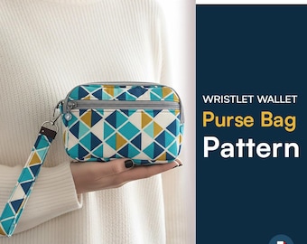 Quilted Wristlet Sewing Pattern, Easy Zipper Pouch, Beginner Tutorial (PDF Pattern)