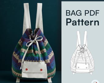 Striped Backpack Sewing Pattern | Easy DIY Sling Bag (PDF Pattern)