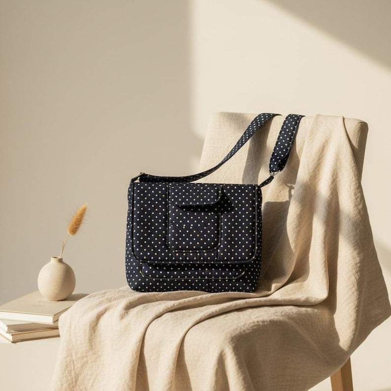 Quilted Satchel Crossbody Bag Sewing Pattern PDF | DIY Messenger Padded ...