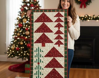 Christmas Tree Quilt Pattern, Scrappy Forest Wall Hanging (PDF Pattern)