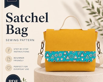 Crossbody Satchel Bag Sewing Pattern PDF, Messenger bag Tutorial, DIY Handbag Pattern, Printable Beginner Friendly Sewing Guide
