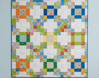 Irish Chain Baby Quilt Pattern – Scrappy Patchwork, Beginner Friendly (PDF Pattern)