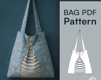 Chevron Tote Bag Sewing Pattern | Modern Woven Canvas (PDF Pattern)