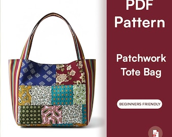 Quilted Patchwork Paisley Tote Bag Sewing Pattern (Digital Download)