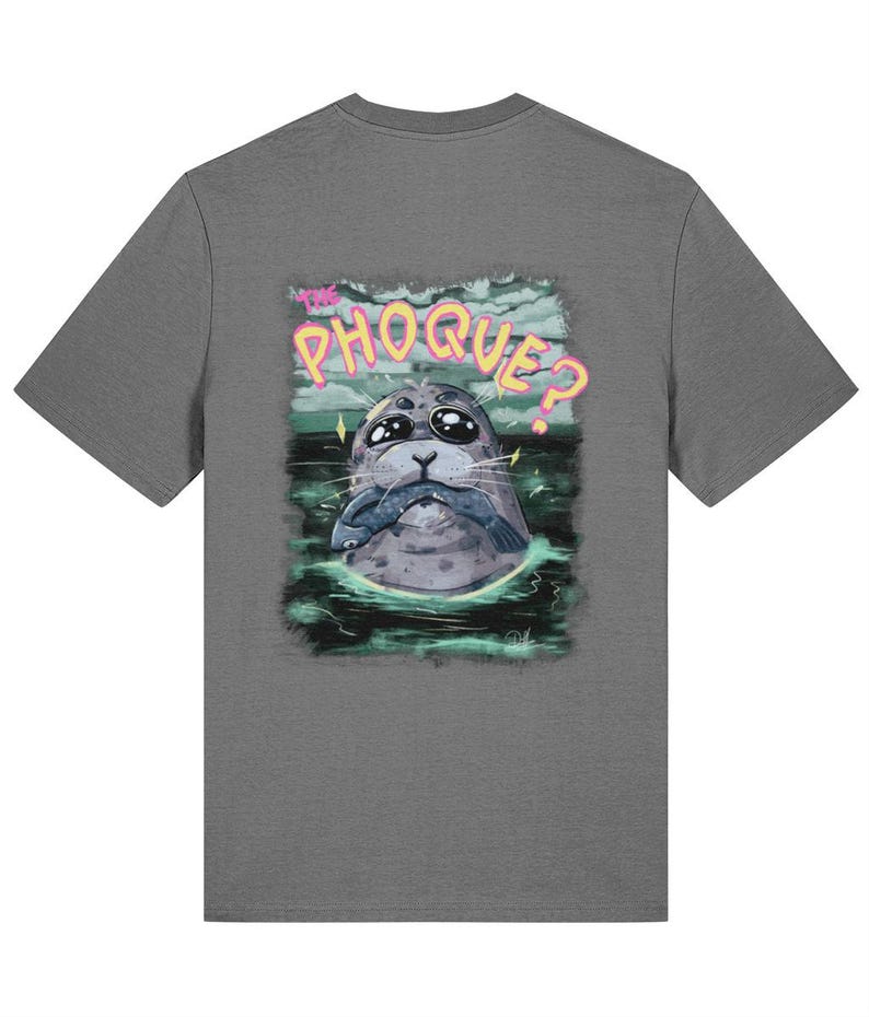A Phoque? | Camiseta unissex de algodão orgânico com bordado frontal e estampa nas costas imagem 6