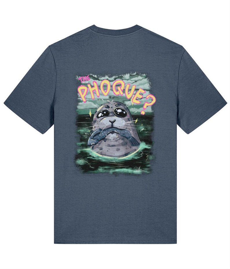 A Phoque? | Camiseta unissex de algodão orgânico com bordado frontal e estampa nas costas imagem 7