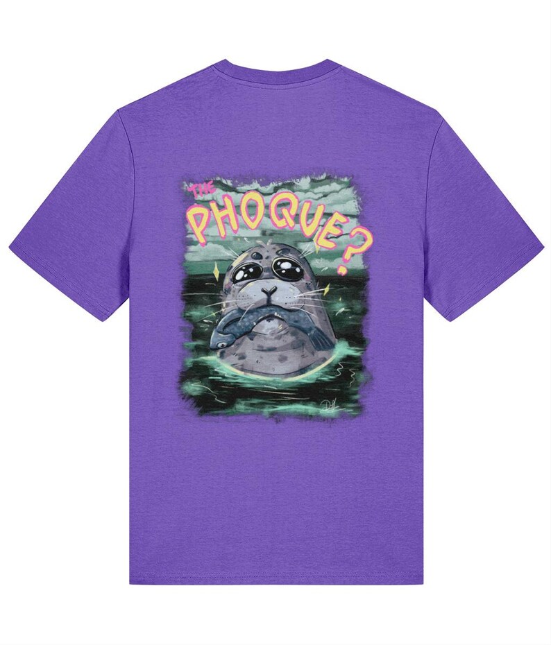 A Phoque? | Camiseta unissex de algodão orgânico com bordado frontal e estampa nas costas imagem 9