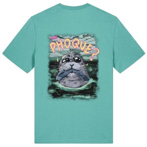 A Phoque? | Camiseta unissex de algodão orgânico com bordado frontal e estampa nas costas imagem 3