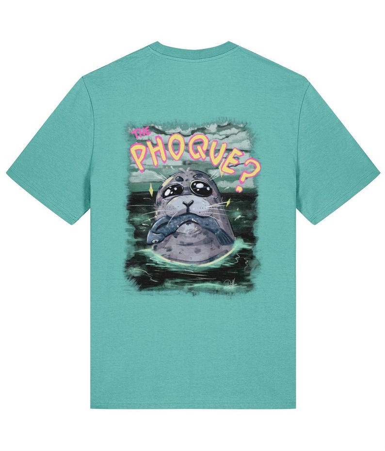 A Phoque? | Camiseta unissex de algodão orgânico com bordado frontal e estampa nas costas imagem 3